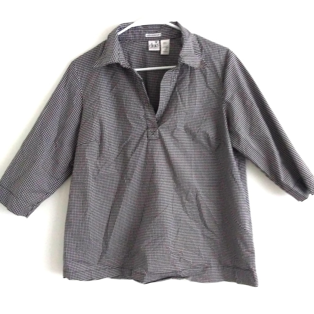 checkered maternity blouse